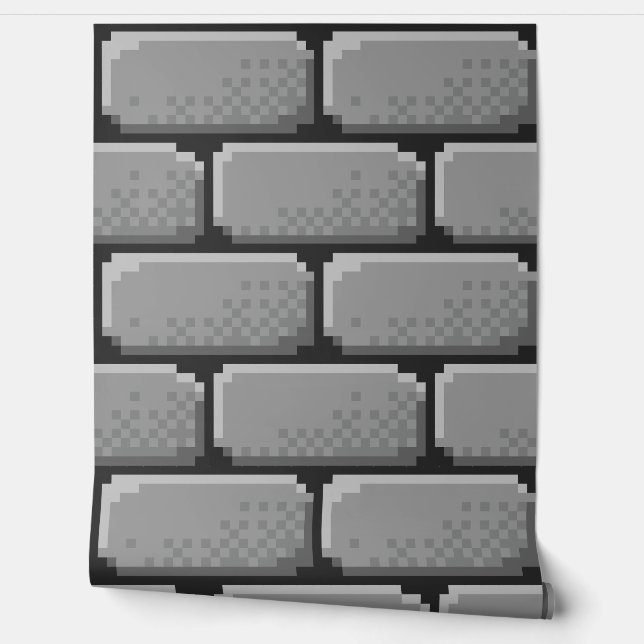 Wallpaper Pixel-Art "STONEBRICKS" 8 bit Var01AB (Unrolling)
