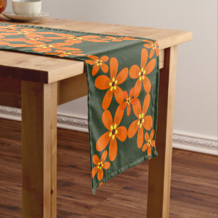wallpaper retro orange 1970 short table runner