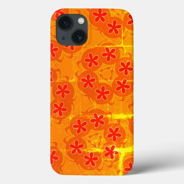 wallpaper retro orange ,red 1970 Case-Mate iPhone case (Back)