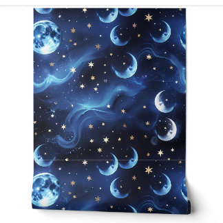 Wallpaper - Sapphire Blue Celestial Moon