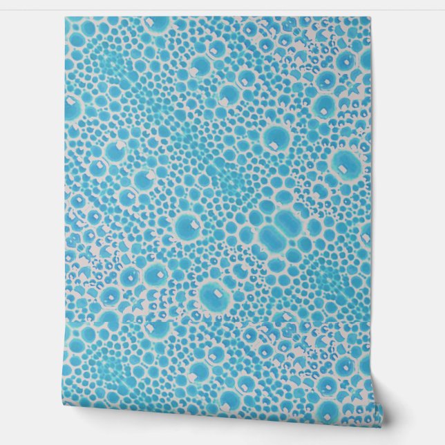 Wallpaper Turquoise bubble pattern (Unrolling)