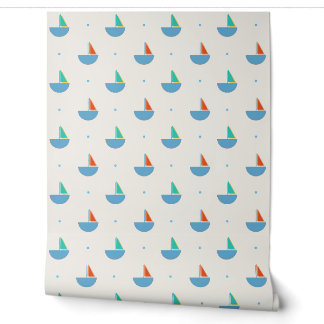 Wallpaper with boats for kids' room