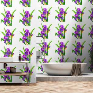 Wallpaper with Irises