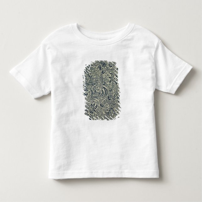Wallpaper with navy blue seaweed style design toddler T-Shirt (Front)