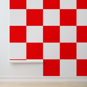 Wallpaper with Red White Chess Design Your Colours
