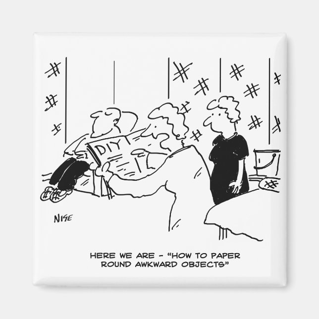 Wallpapering and Home Decorating Cartoon Magnet (Front)