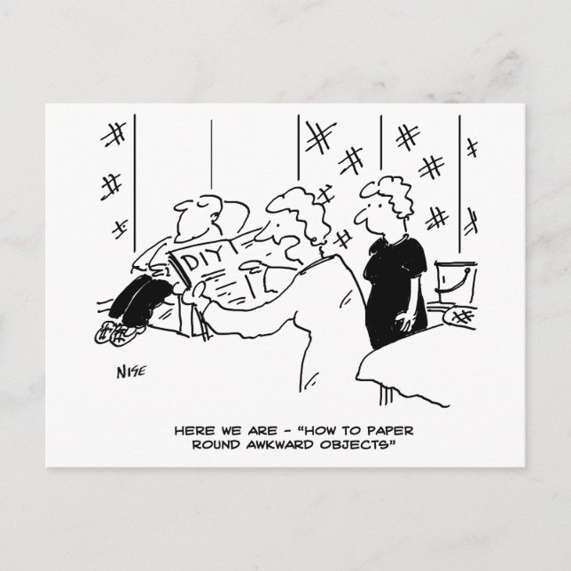 Wallpapering and Home Decorating Cartoon Postcard (Front)