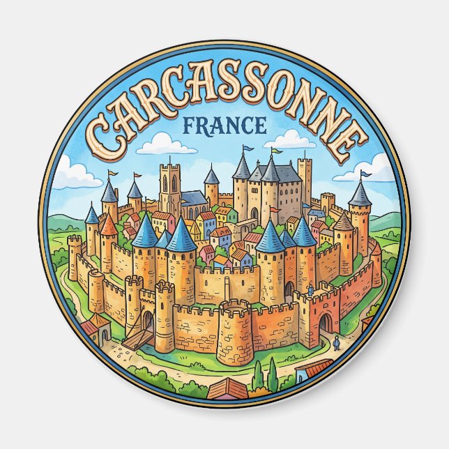 Walls of Carcassonne France Magnet (Front)
