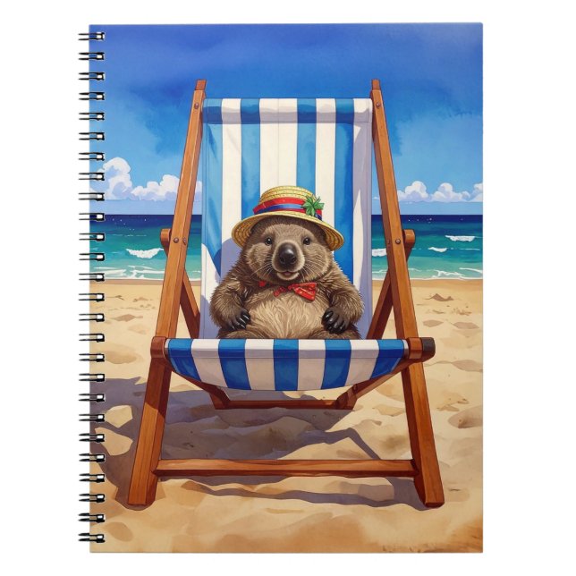 Wally the Wombat Beach Sling Chair Notebook (Front)