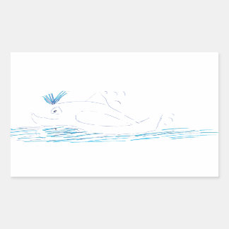 Wally Whale Rectangular Sticker