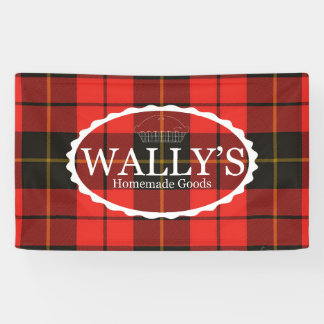 Wally's Homemade Goods Banner in Plaid