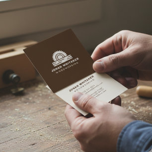 Walnut Brown Custom Woodworking Square Business Card