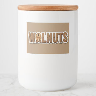 Walnut, Sticker for Food Container, by Natasha Us