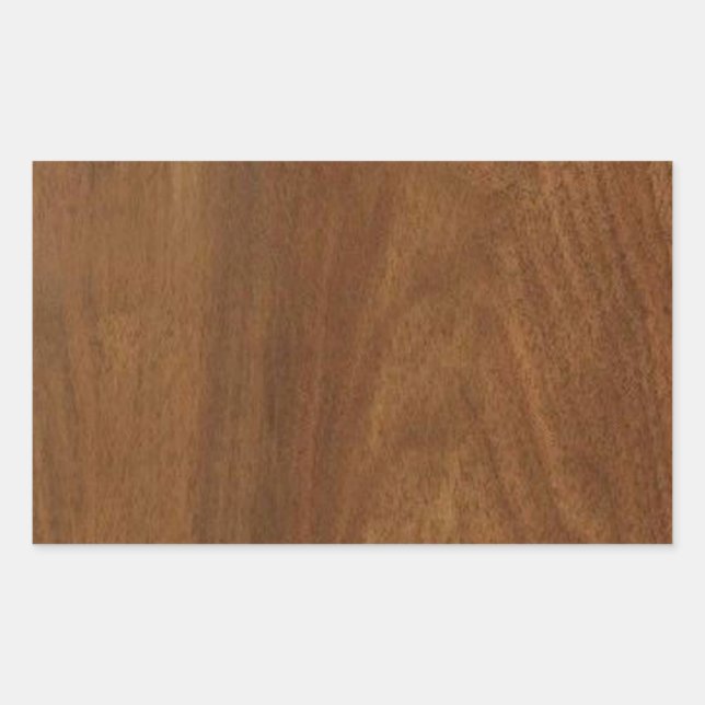 WALNUT WOOD American finish  blank blanche + TEXT Rectangular Sticker (Front)