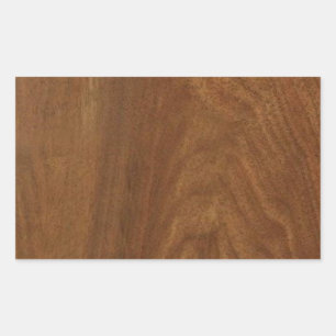 WALNUT WOOD American finish  blank blanche + TEXT Rectangular Sticker