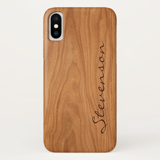 Walnut Wood Grain Look - Customise With You Name Case-Mate iPhone Case (Back)