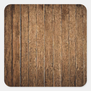 Walnut Wood Planks Square Sticker