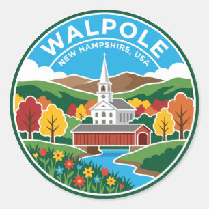 Walpole USA Classic Round Sticker