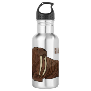 Walrus cartoon illustration 532 ml water bottle