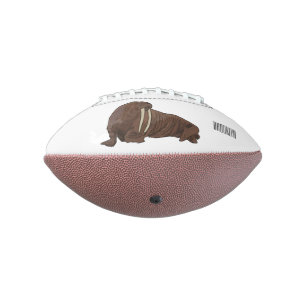 Walrus cartoon illustration football