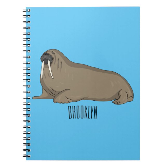 Walrus cartoon illustration notebook (Front)