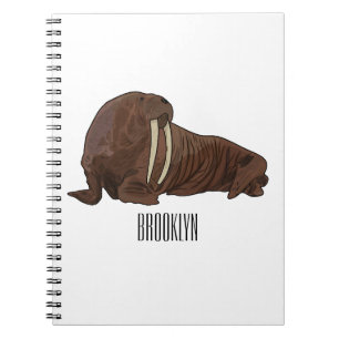 Walrus cartoon illustration notebook