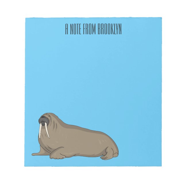 Walrus cartoon illustration  notepad (Front)