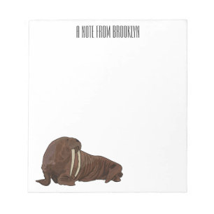 Walrus cartoon illustration notepad