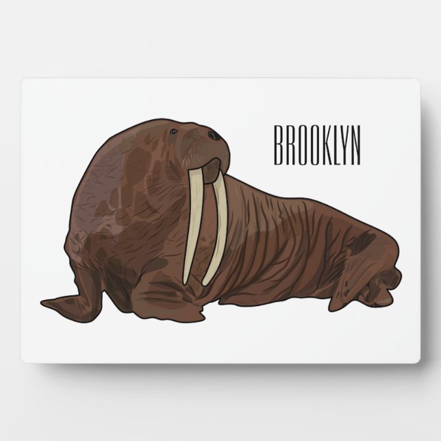Walrus cartoon illustration plaque (Front)