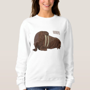 Walrus cartoon illustration sweatshirt