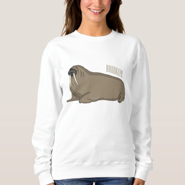 Walrus cartoon illustration  sweatshirt (Front)