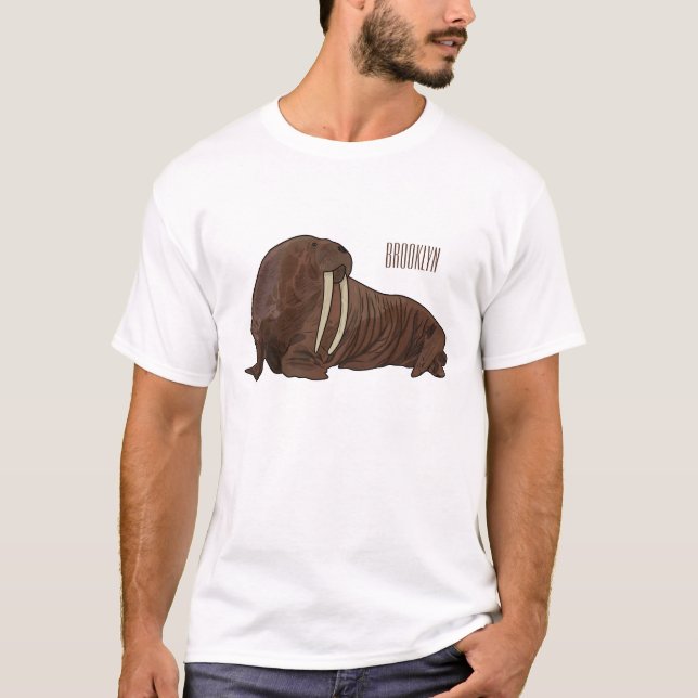 Walrus cartoon illustration T-Shirt (Front)