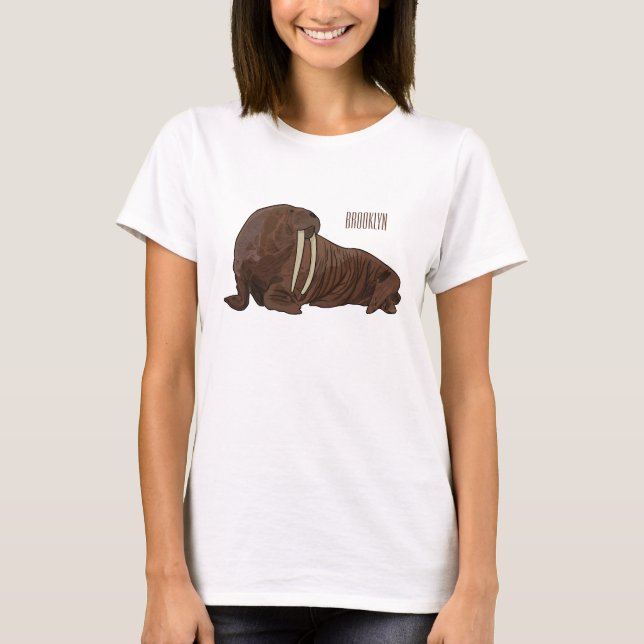 Walrus cartoon illustration T-Shirt (Front)