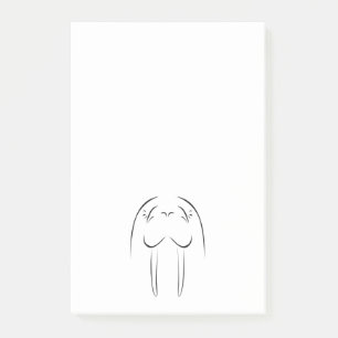 Walrus Face Silhouette Post-it Notes