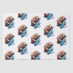 Walrus Fishing In The Sea Tissue Paper