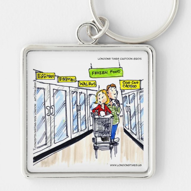 Walrus Frozen Food Section Funny Key Ring (Front)