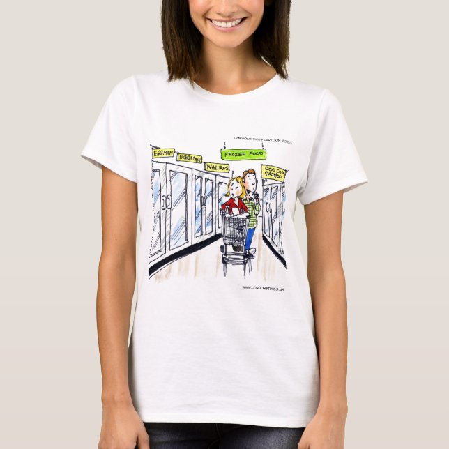 Walrus Frozen Food Section Funny T-Shirt (Front)