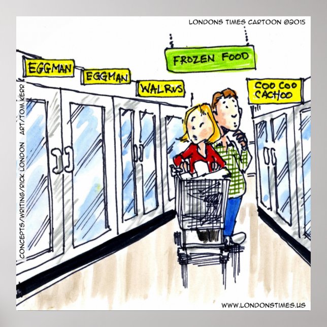 Walrus Frozen Section Funny Poster (Front)