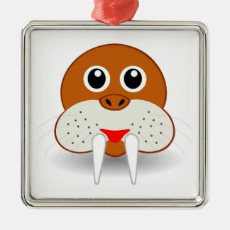 Walrus head cartoon metal tree decoration