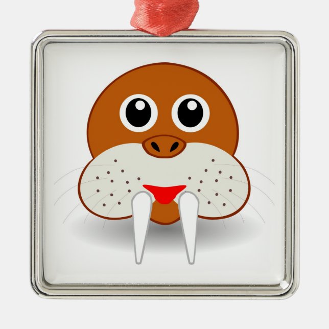 Walrus head cartoon metal tree decoration (Front)