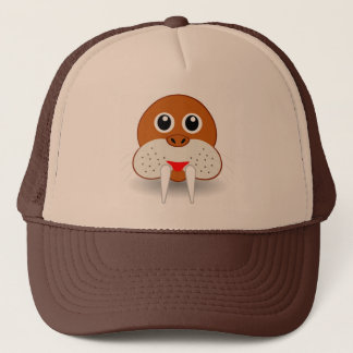Walrus head cartoon trucker hat