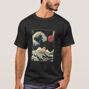 Walrus Japanese Kanagawa Wave Funny Surf Animal T-Shirt