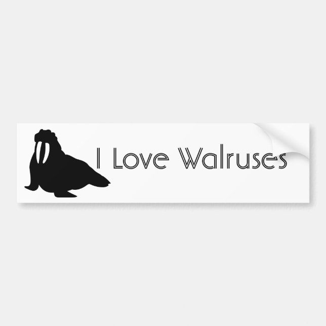 Walrus Love Bumper Sticker (Front)