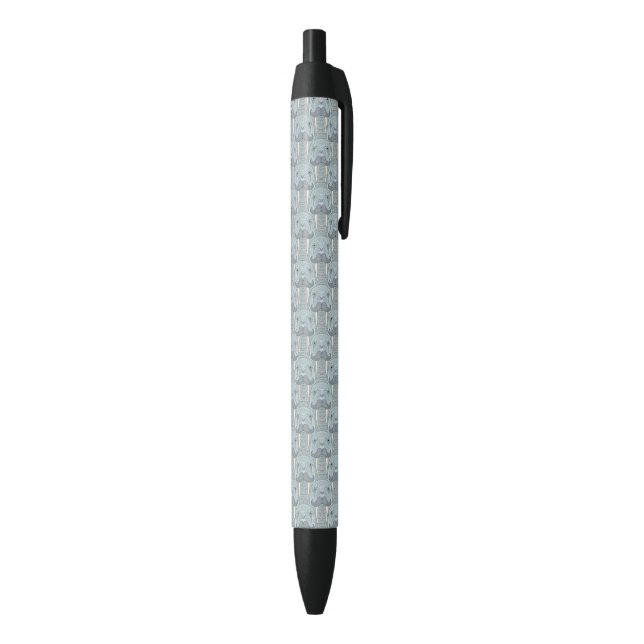 Walrus Moustache Pattern Black Ink Pen (Bottom (Vertical))