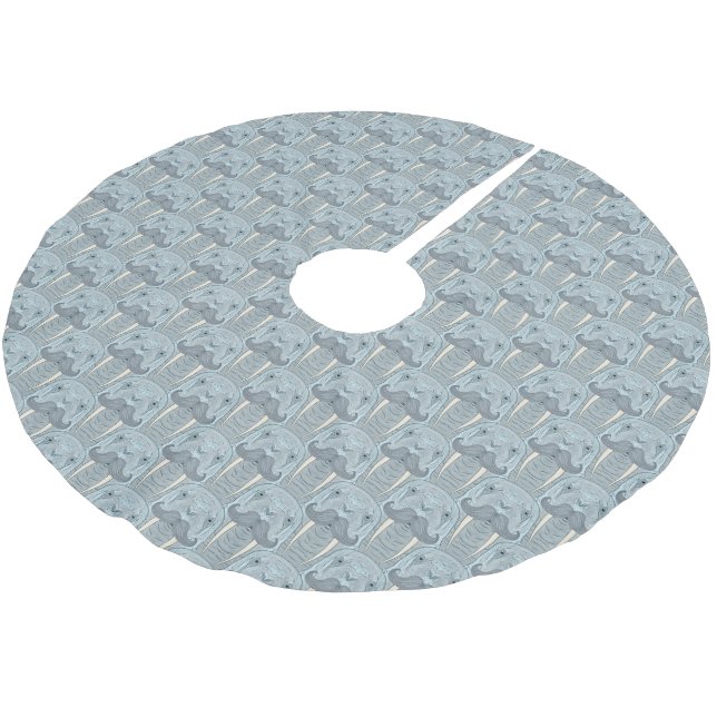 Walrus Moustache Pattern Brushed Polyester Tree Skirt (Angled)