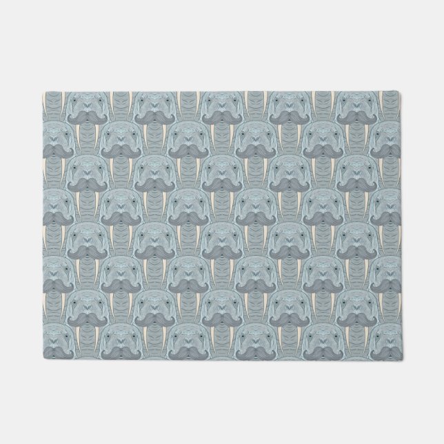 Walrus Moustache Pattern Doormat (Front)