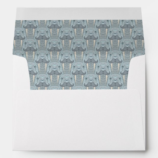 Walrus Moustache Pattern Envelope (Back (Bottom))