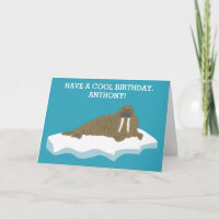 Walrus on an Iceberg Illustration Birthday