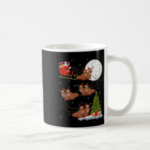Walrus Santa Sleigh Flying Funny Magical Christmas Coffee Mug