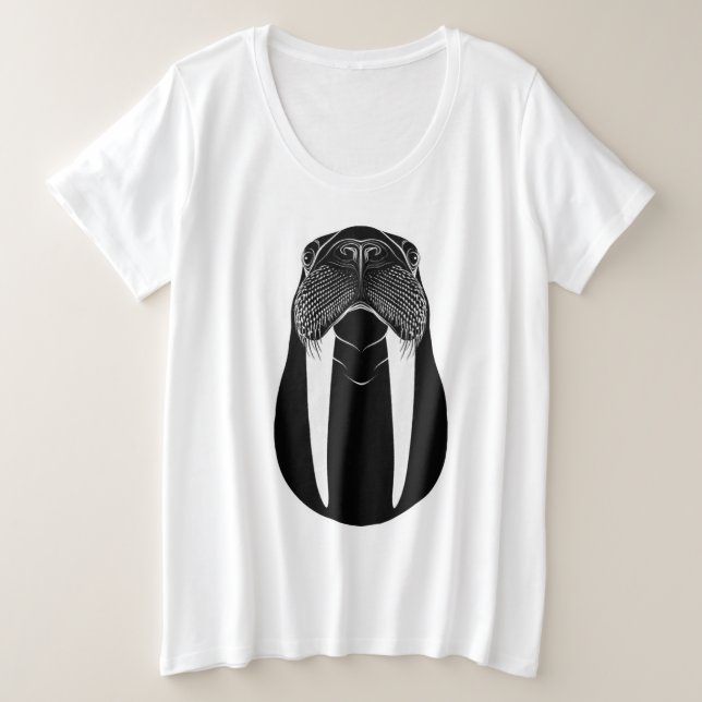Walrus Silhouette Plus Size T-Shirt (Design Front)